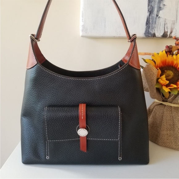 Dooney & Bourke Pebble Grain “All Weather Leather” Hobo Bag - Picture 1 of 16